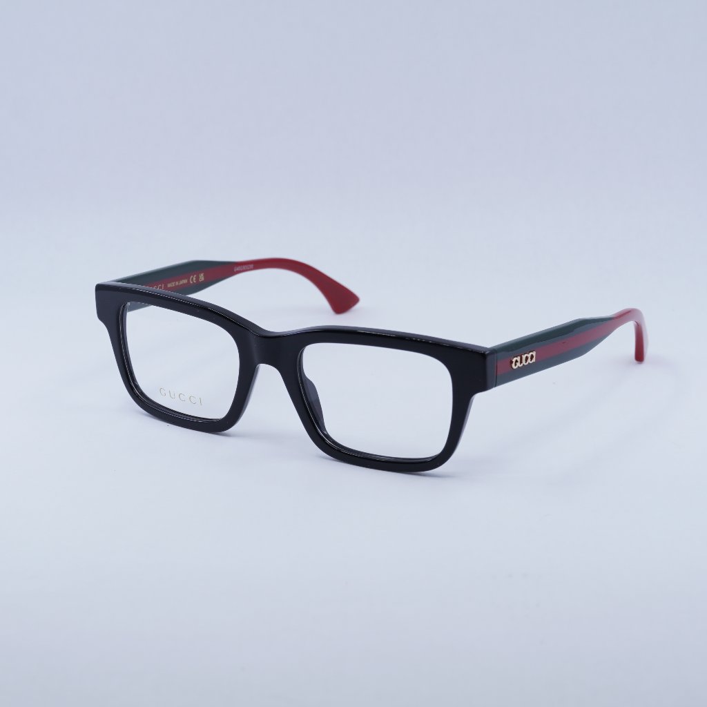 New Gucci Gg1865o 004 Eyeglasses - Black/Green/Red Frame